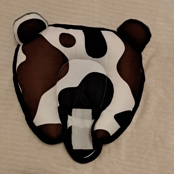 Brown and White Cow Print Baby Head Support For Carseat - Picture 3 of 6